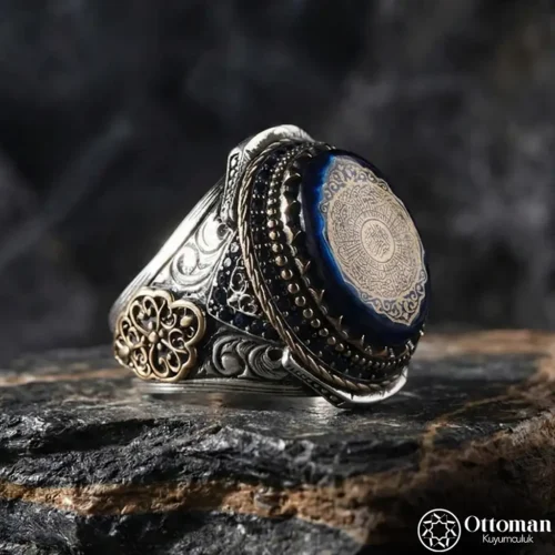 İnşirah Yazılı Gümüş Erkek Yüzük