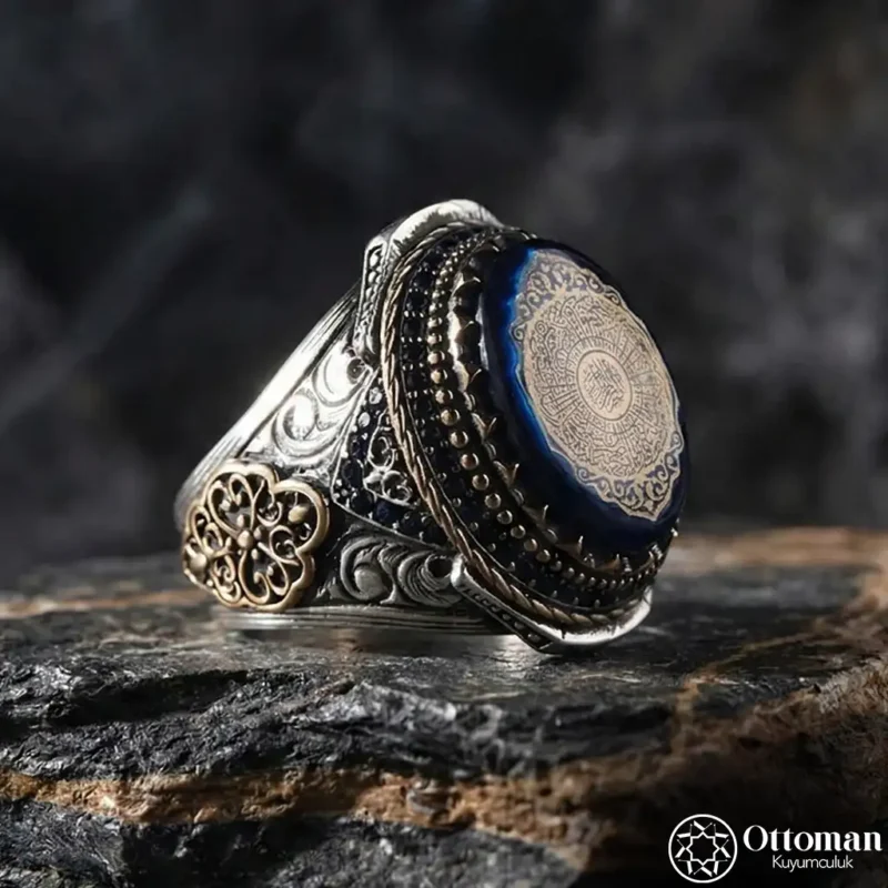 İnşirah Yazılı Gümüş Erkek Yüzük