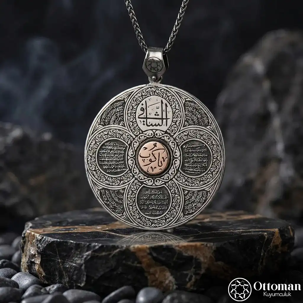 Prayer Silver Medallion Necklace