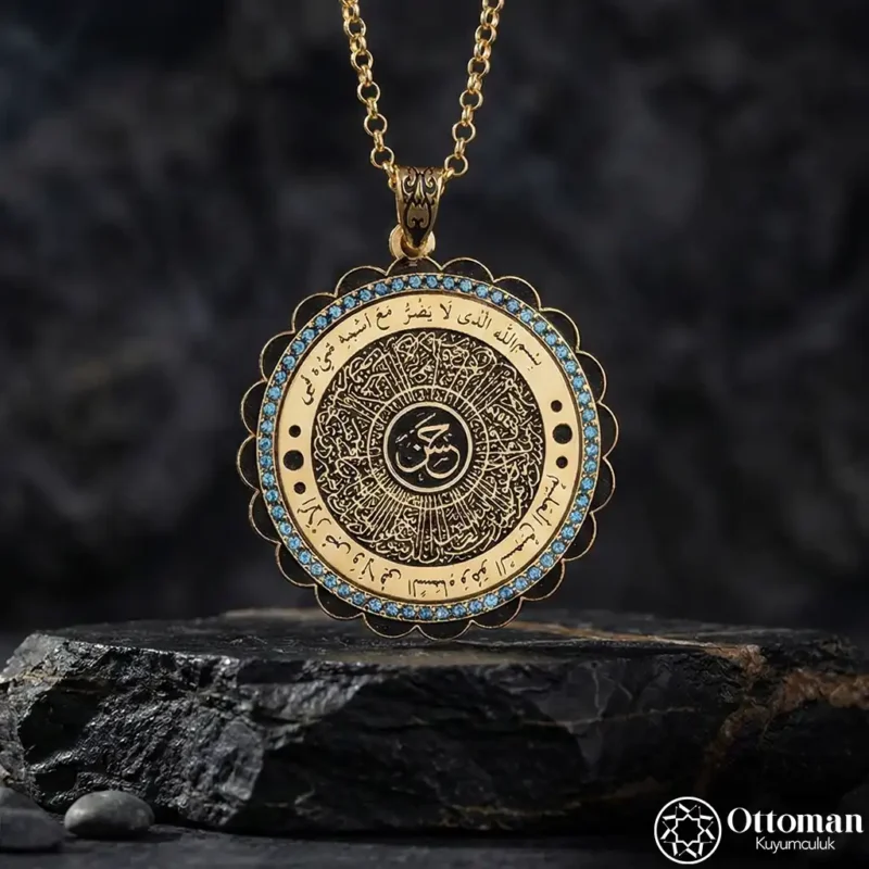 İnşirah Suresi Yazılı Gümüş Kadın Kolye