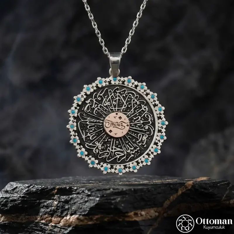 1 Nazar Ayeti Yazılı Gümüş Kadın Kolye