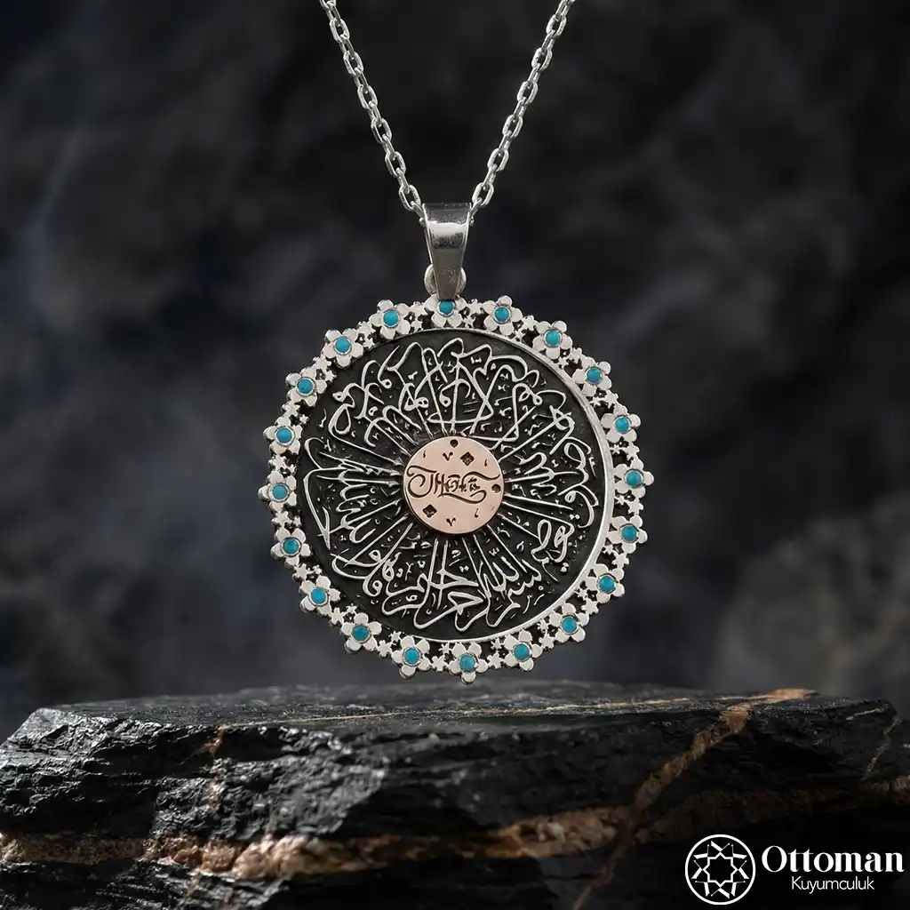 Evil Eye Ayeti Engraved Silver Women's Necklace