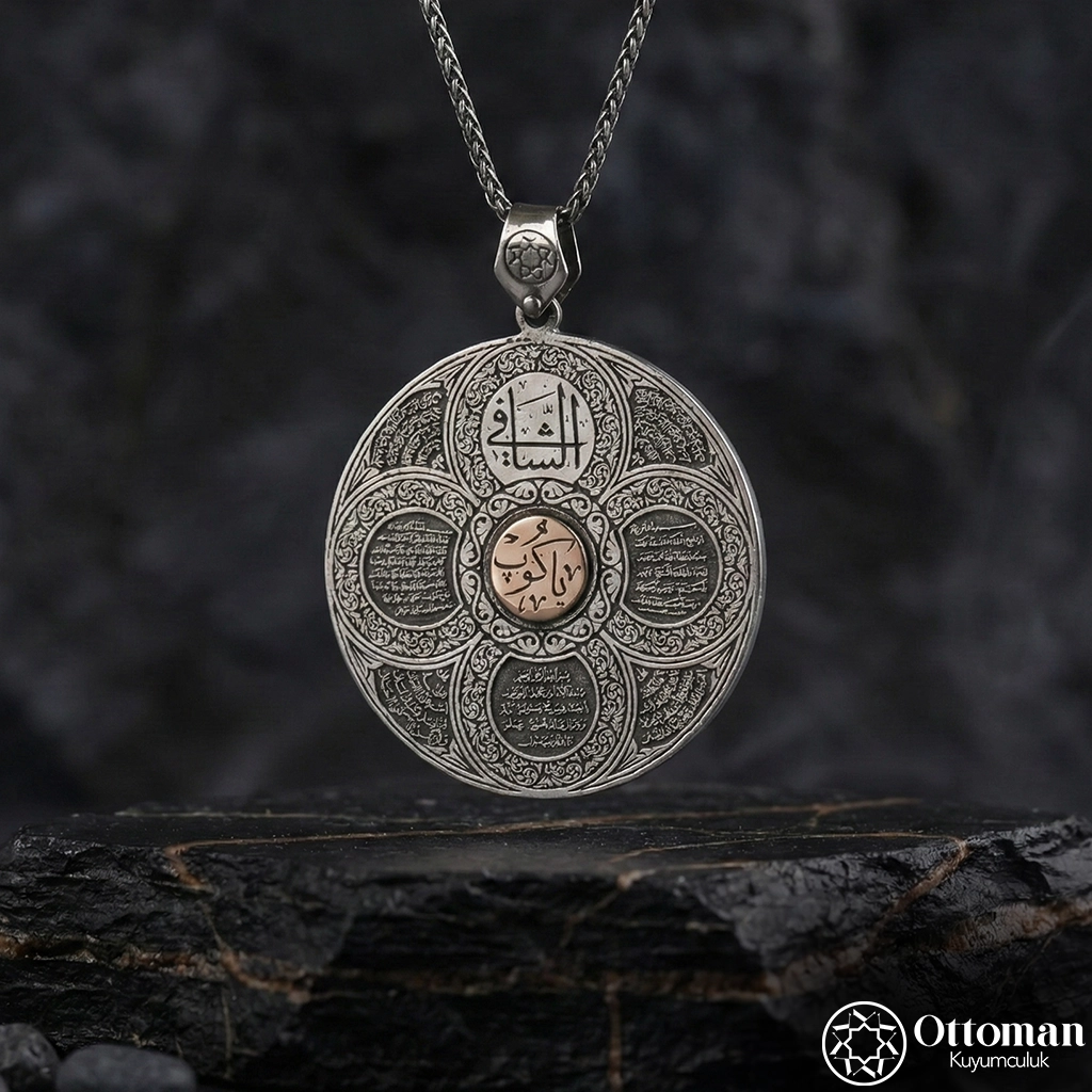 Prayer Medallion Silver Men's Necklace