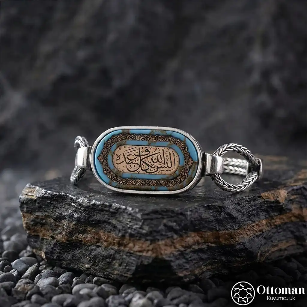 Arizona Turquoise Stone-set Silver Bracelet