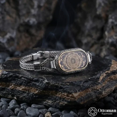 İnşirah Yazılı Gümüş Erkek Bileklik