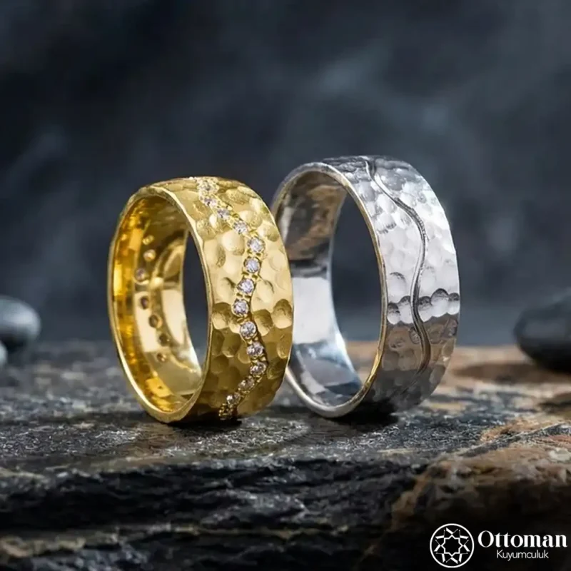 İyi Günde Kötü Günde Yazılı Gümüş Alyans Set