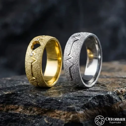 Ritim Model Gümüş Alyans Set