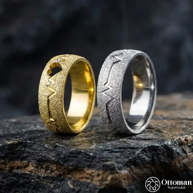 Ritim Model Gümüş Alyans Set