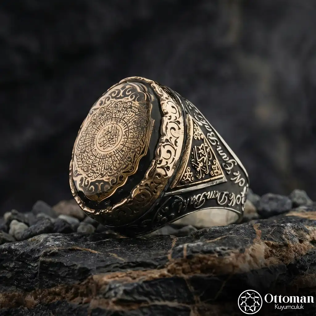 İnşirah Surah Engraved Silver Men's Ring