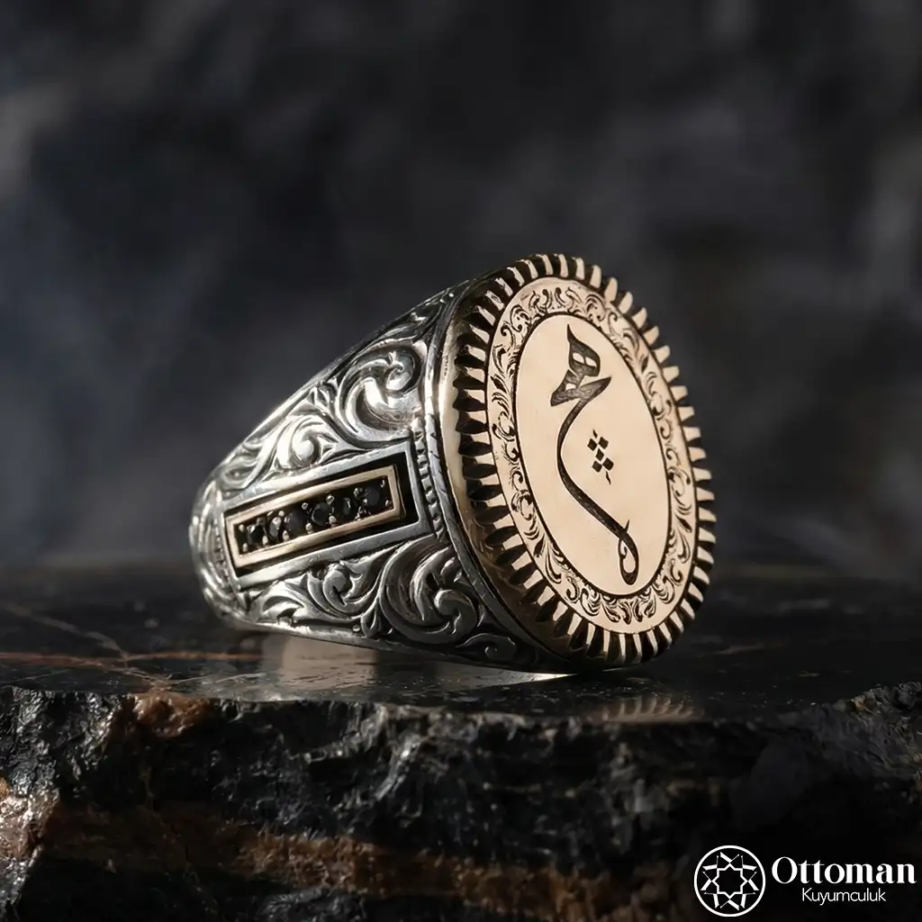 Engraved Silver Men's Ring