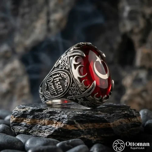 Ay Yıldız Gümüş Erkek Yüzük