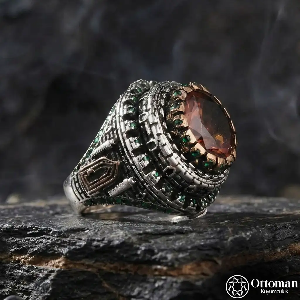 Fatih Sultan Mehmet Zultanit Silver Men's Ring