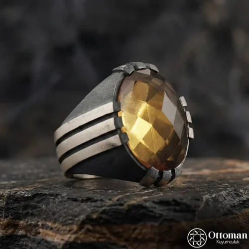 Yedi Renk Değiştiren Zultanit Taşlı Pençe Model Gümüş Erkek Yüzük