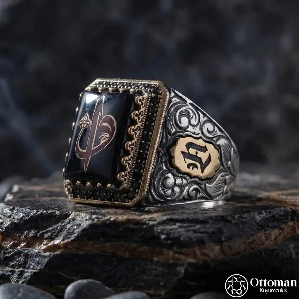Alif Vav Silver Men's Ring
