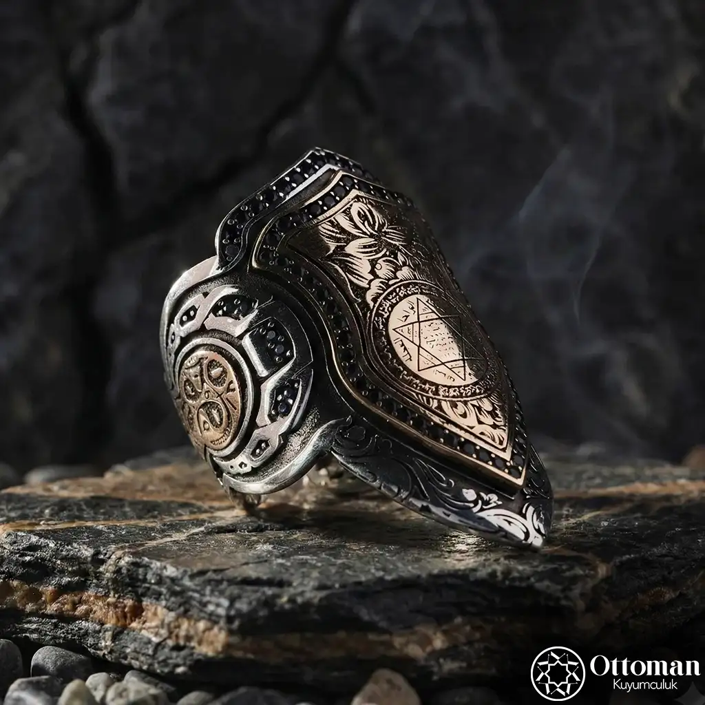 Süleyman Mührü Archer Ring Silver Men's Ring