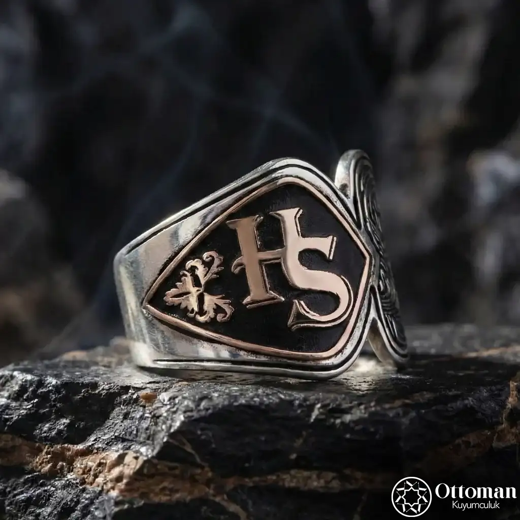 Personalized Design Initial Silver Men's Ring