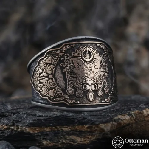 Osmanlı Sancağı Gümüş Erkek Yüzük