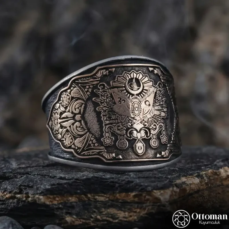 Osmanlı Sancağı Gümüş Erkek Yüzük