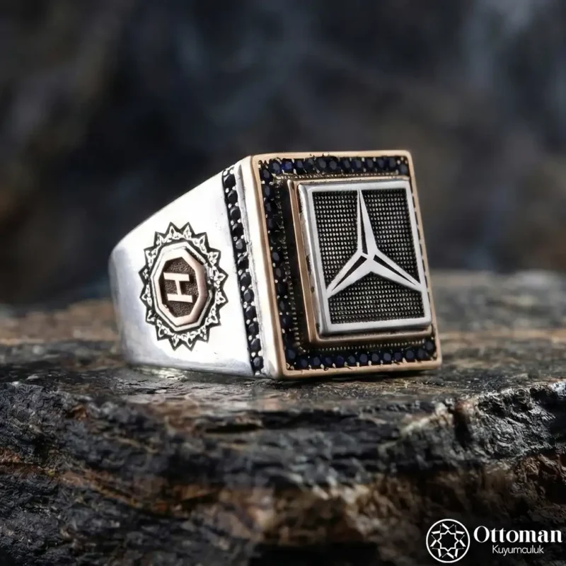Mercedes Model Gümüş Erkek Yüzük