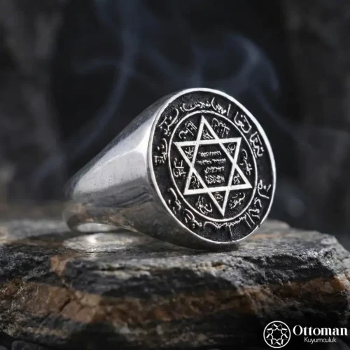 Sade Süleyman Mührü Gümüş Erkek Yüzük