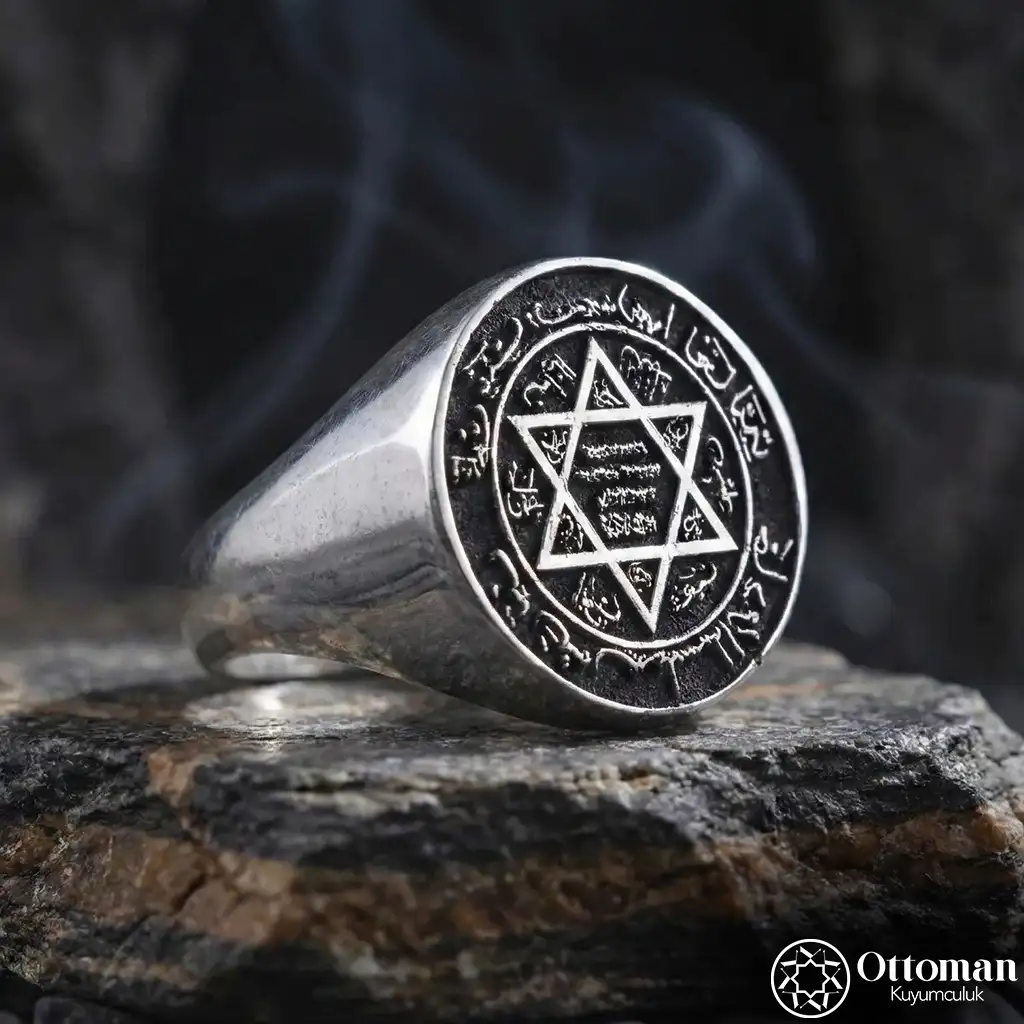 Plain Süleyman Mührü Silver Men's Ring