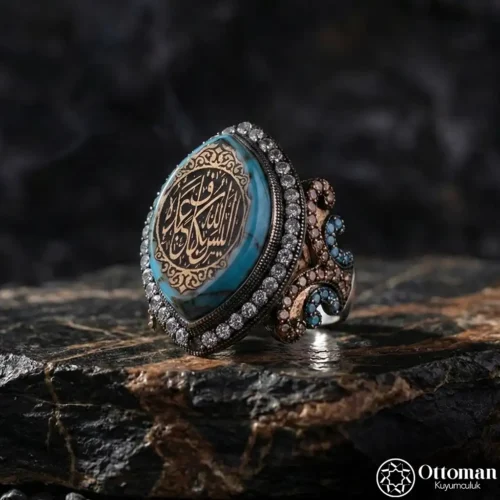 Arizona Firuzesi Sitrin Blue Taşlı Gümüş Kadın Yüzük