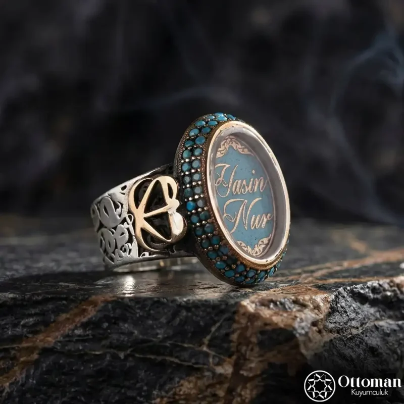Kişiye Özel İsimli Gümüş Kadın Yüzük