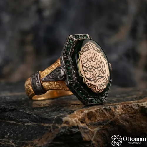 La Tahzen Yazılı Gümüş Kadın Yüzük