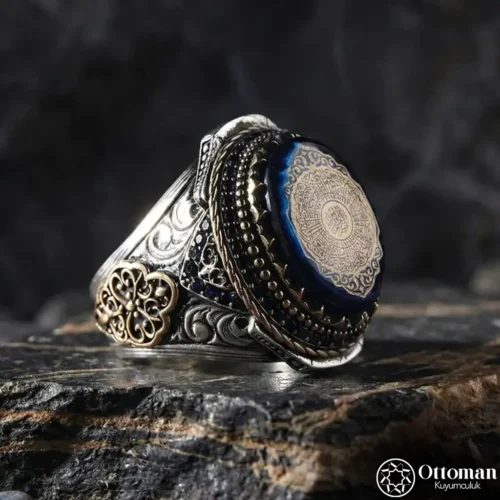 Sulh İnşirah Yazılı Gümüş Erkek Yüzük