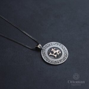 Harf Tasarımlı Gümüş Erkek Yüzük ve Kolye Set