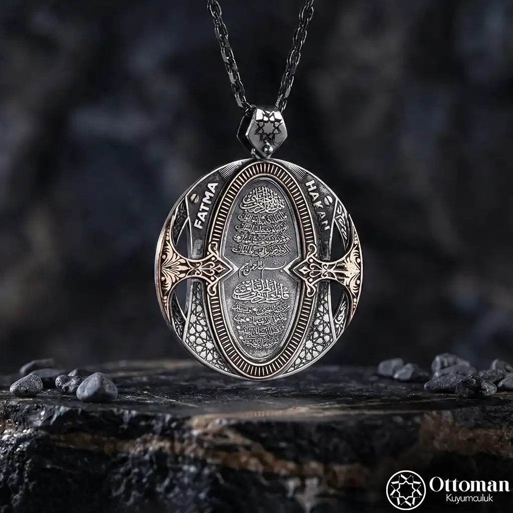 Nas Felak Engraved Silver Medallion Necklace