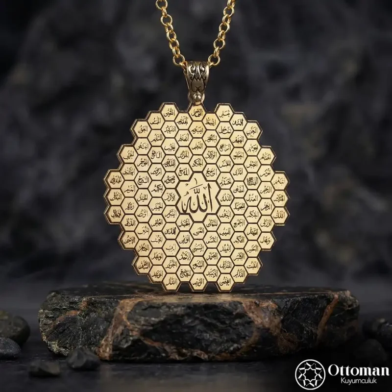 Bal Peteği Model Gümüş Kadın Kolye