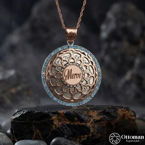 Kişiye Özel Nazar Dualı Gümüş Kadın Kolye