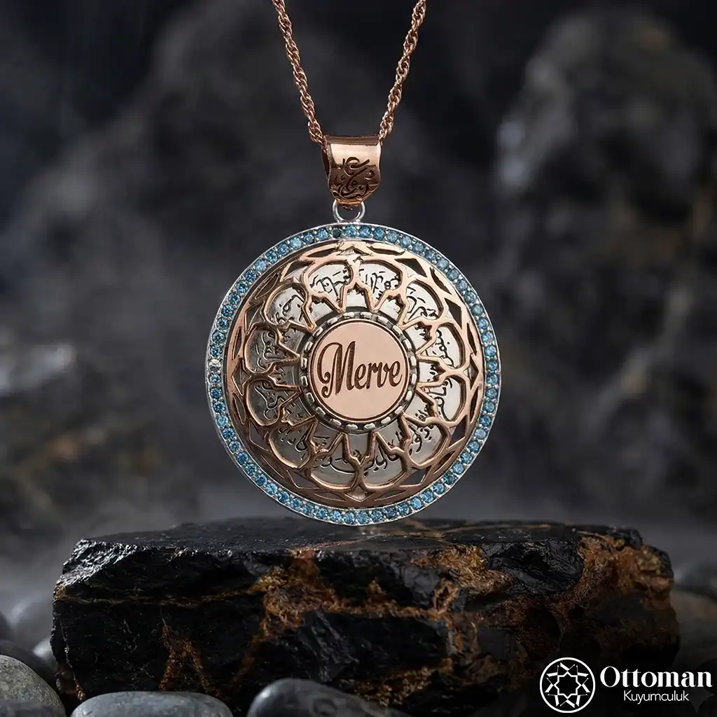 Personalized Evil Eye Prayer Silver Women's Necklace