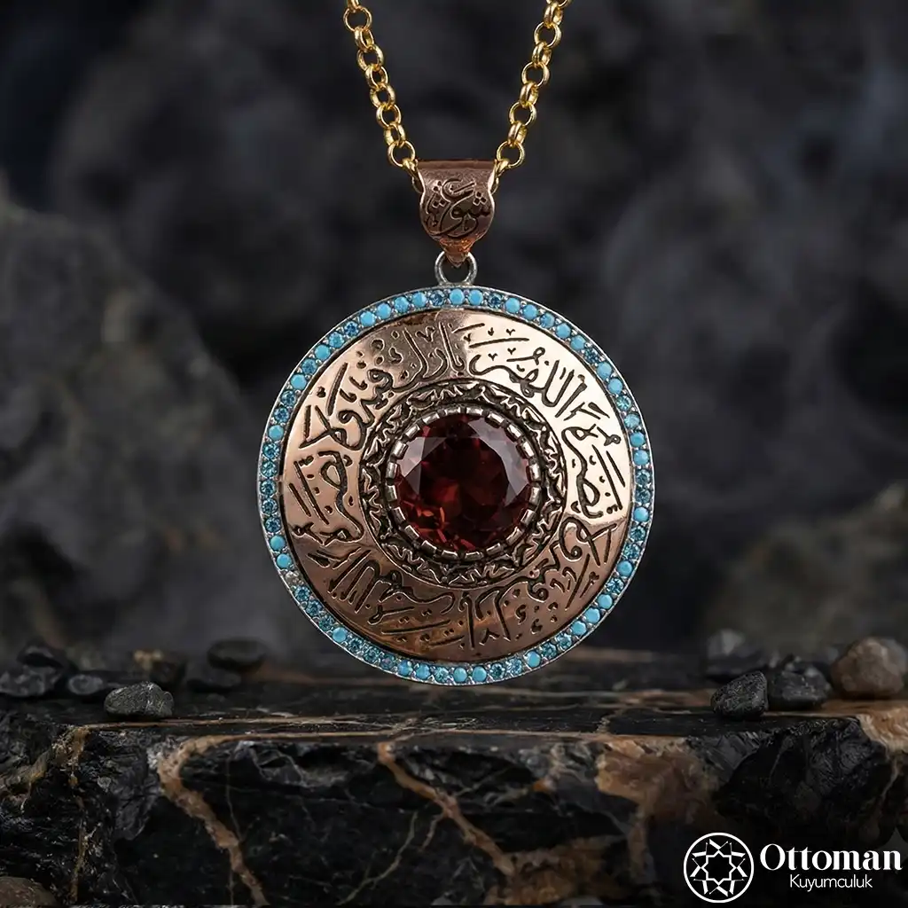 Evil Eye Duası Engraved Silver Women's Necklace