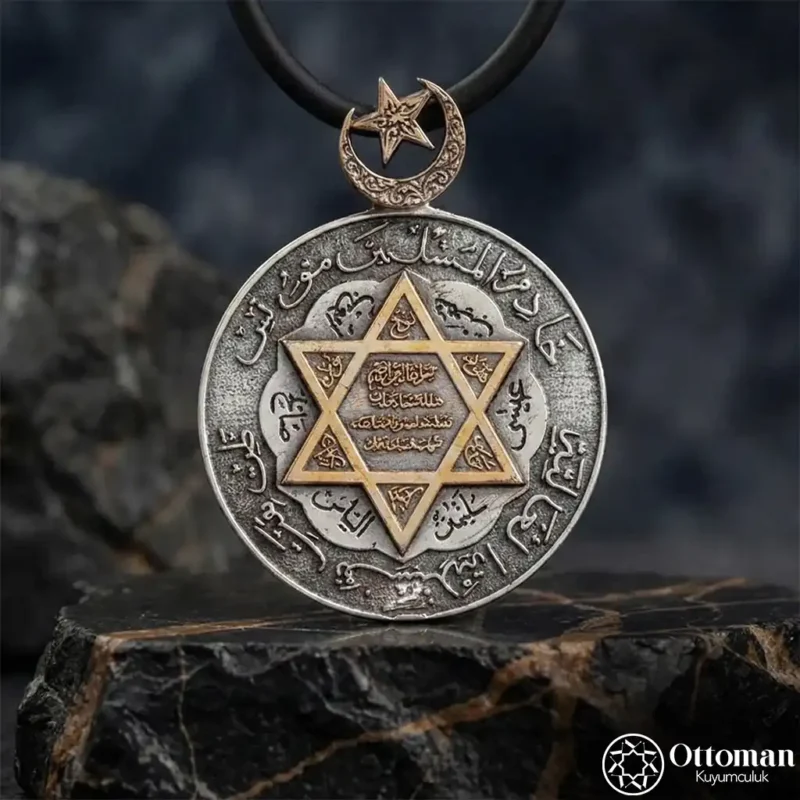 Hz. Süleyman Mührü Gümüş Erkek Kolye