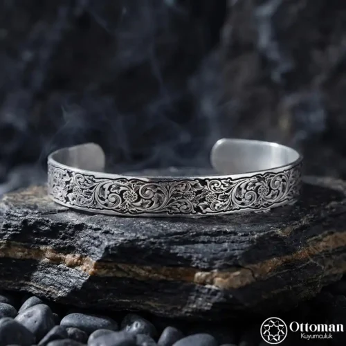 Gümüş Erkek Kelepçe Bileklik