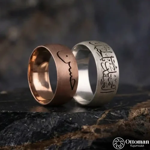 Kördüğüm Gibi Yazılı Gümüş Alyans Set