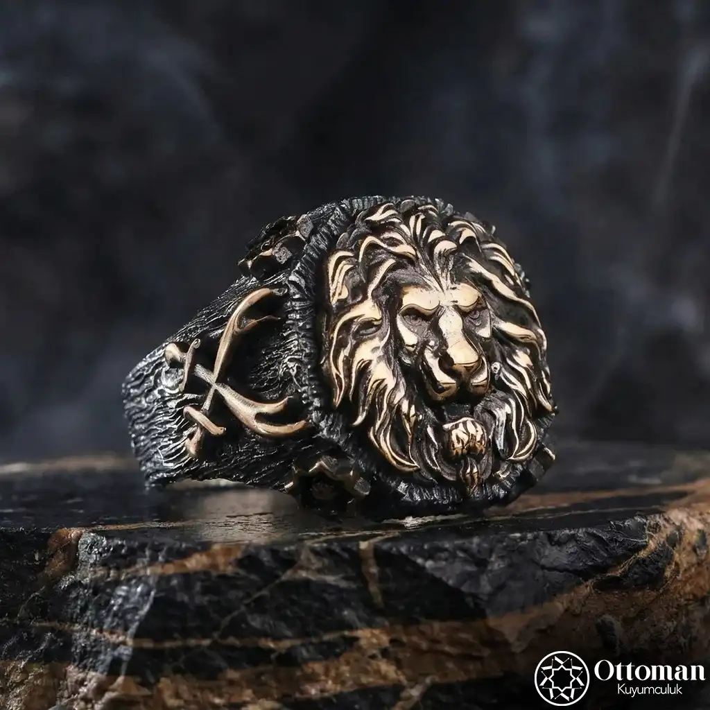 Allahın Lion Hz Ali̇ Silver Ring