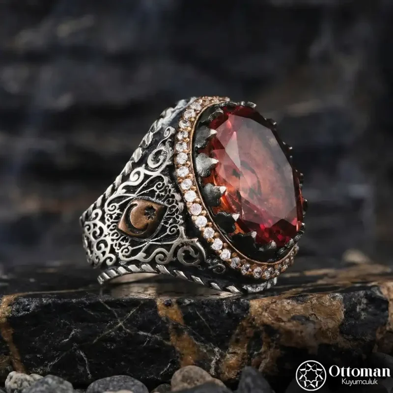 Zultanit Taşlı Gümüş Erkek Yüzük