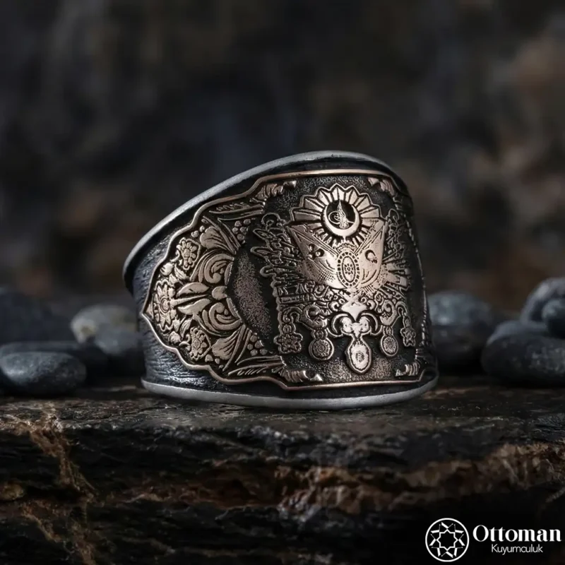 Osmanlı Sancağı Gümüş Erkek Yüzük