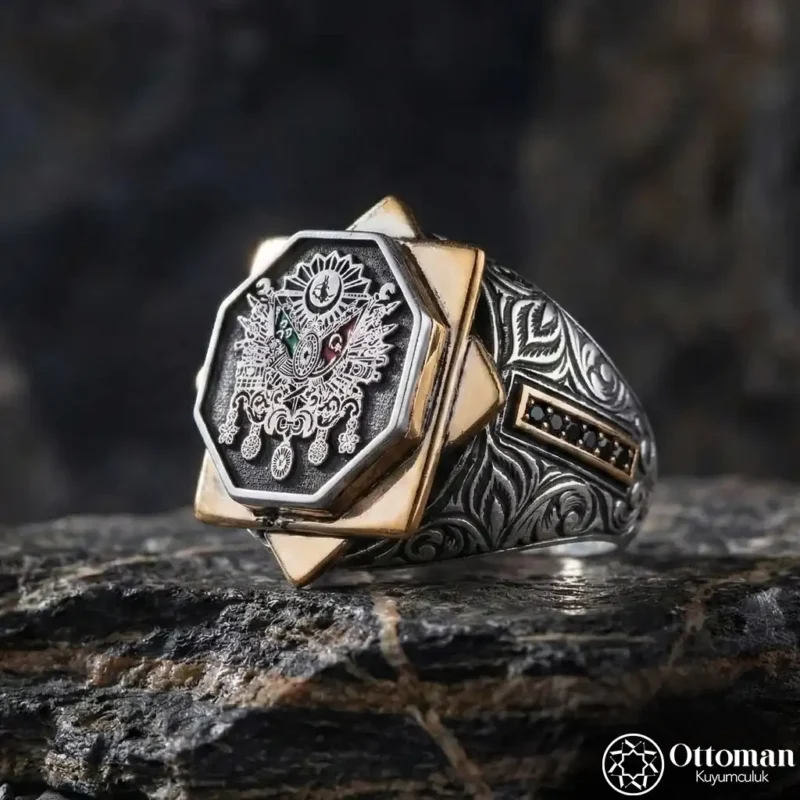 Osmanlı Sancağı Gümüş Erkek Yüzük