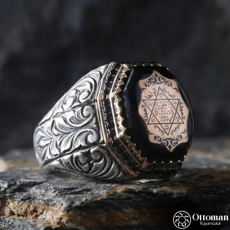 2 Süleyman Mührü Gümüş Erkek Yüzük