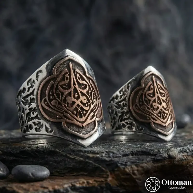 Kişi Sevdiğiyle Beraberdir Çiftlere Özel Tasarım Gümüş Erkek Yüzük