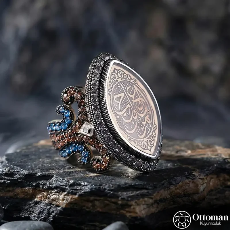 La Tahzen Yazılı Gümüş Kadın Yüzük