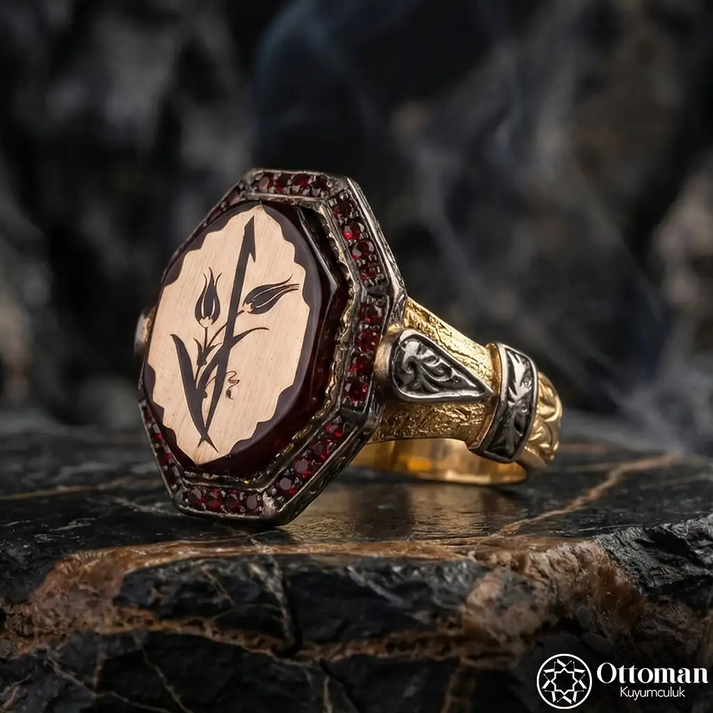 Tulip Alif Silver Women's Ring