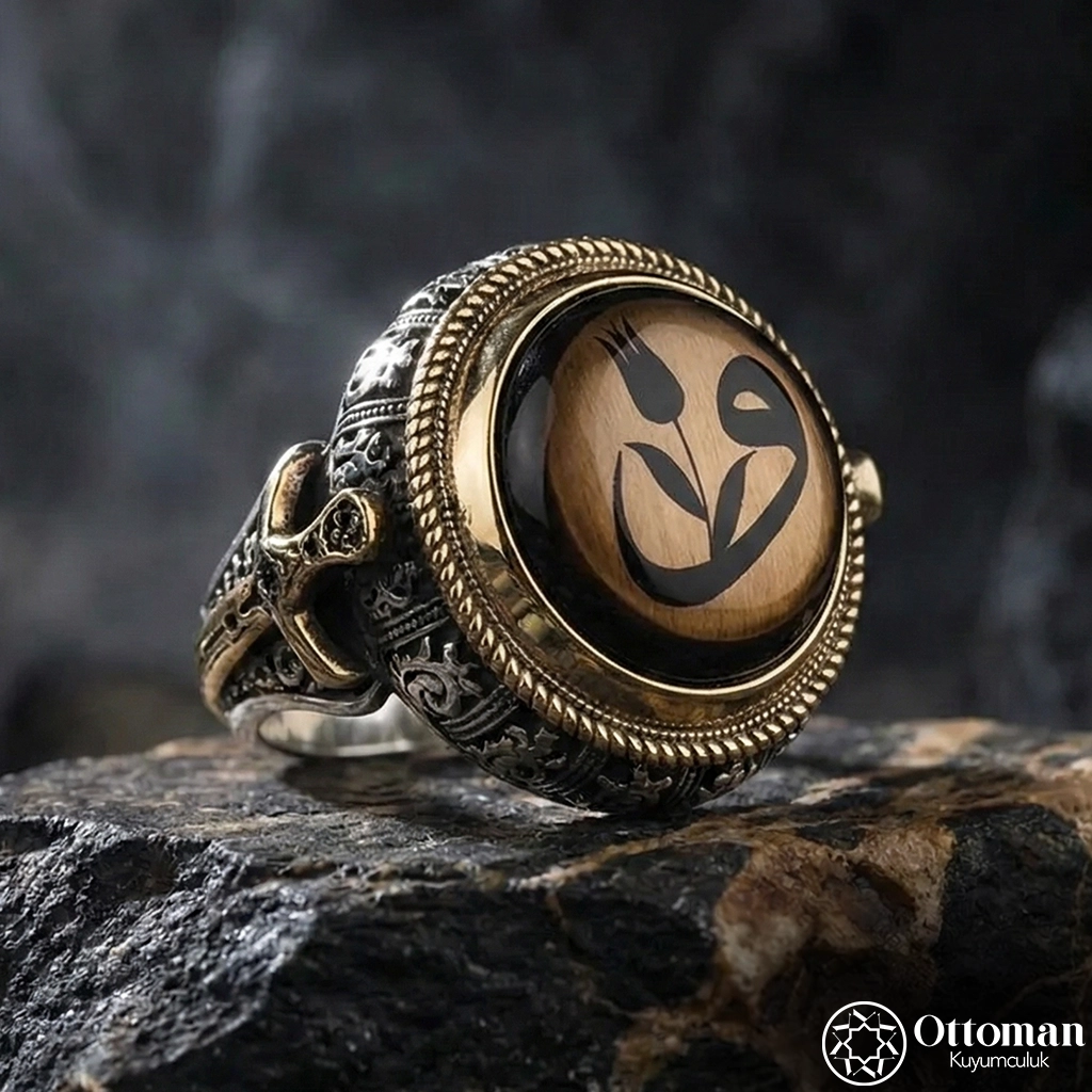 Efsunkar Vav Tulip Three Head Silver Men's Ring