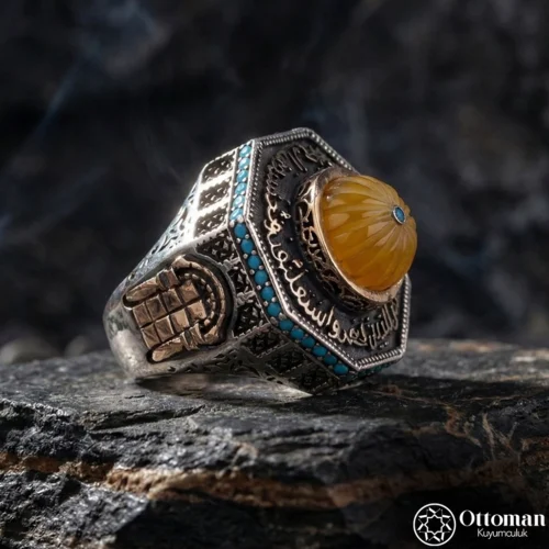 Kutsal Emanet Kudüs Model Gümüş Erkek Yüzük