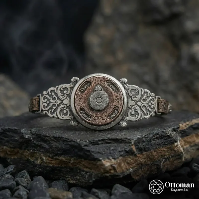 Dönmeli Model Gümüş Erkek Bileklik