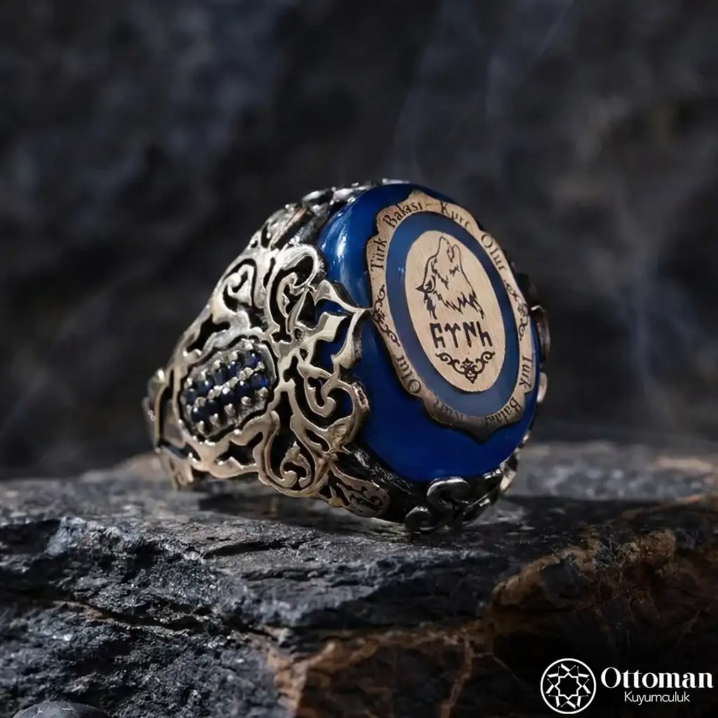 Grey Wolf Silver Men's Ring